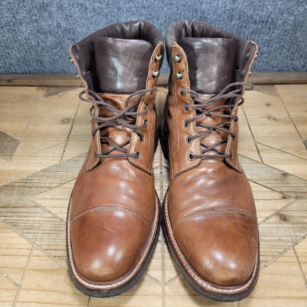 Johnston & Murphy Connelly $200 Men's Cap Toe Boots Size 10 M Crepe Sole 27-1233